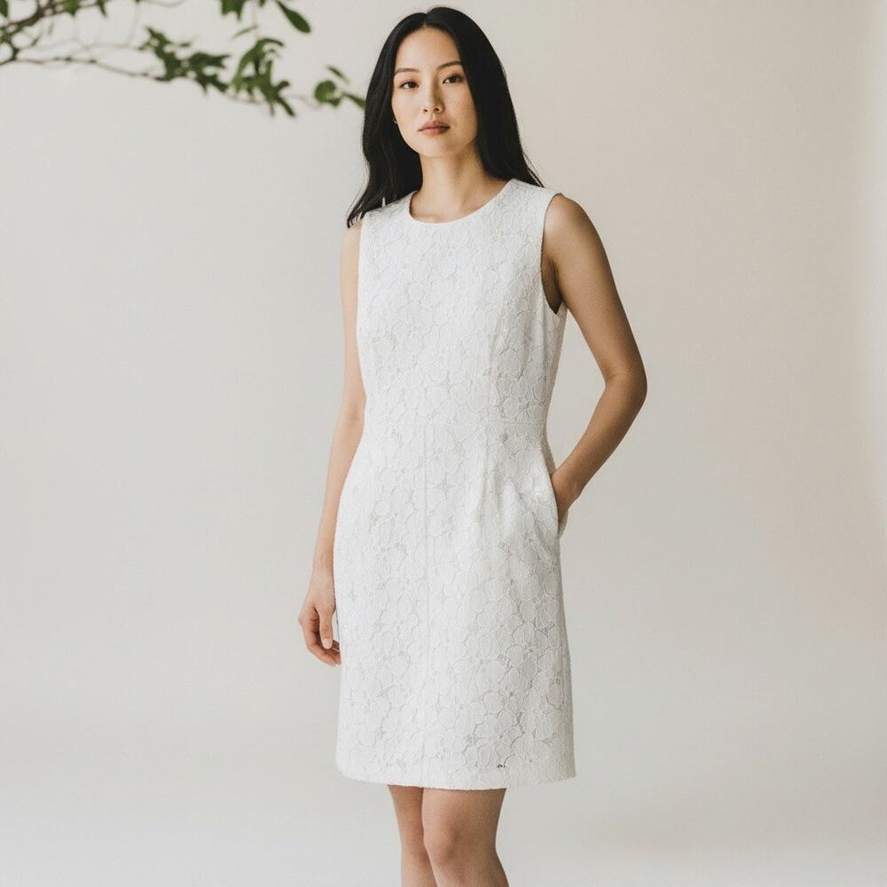 Diane Von Furstenberg Cream Lace Mini Dress 2 Carpreena Textured Designer Luxe